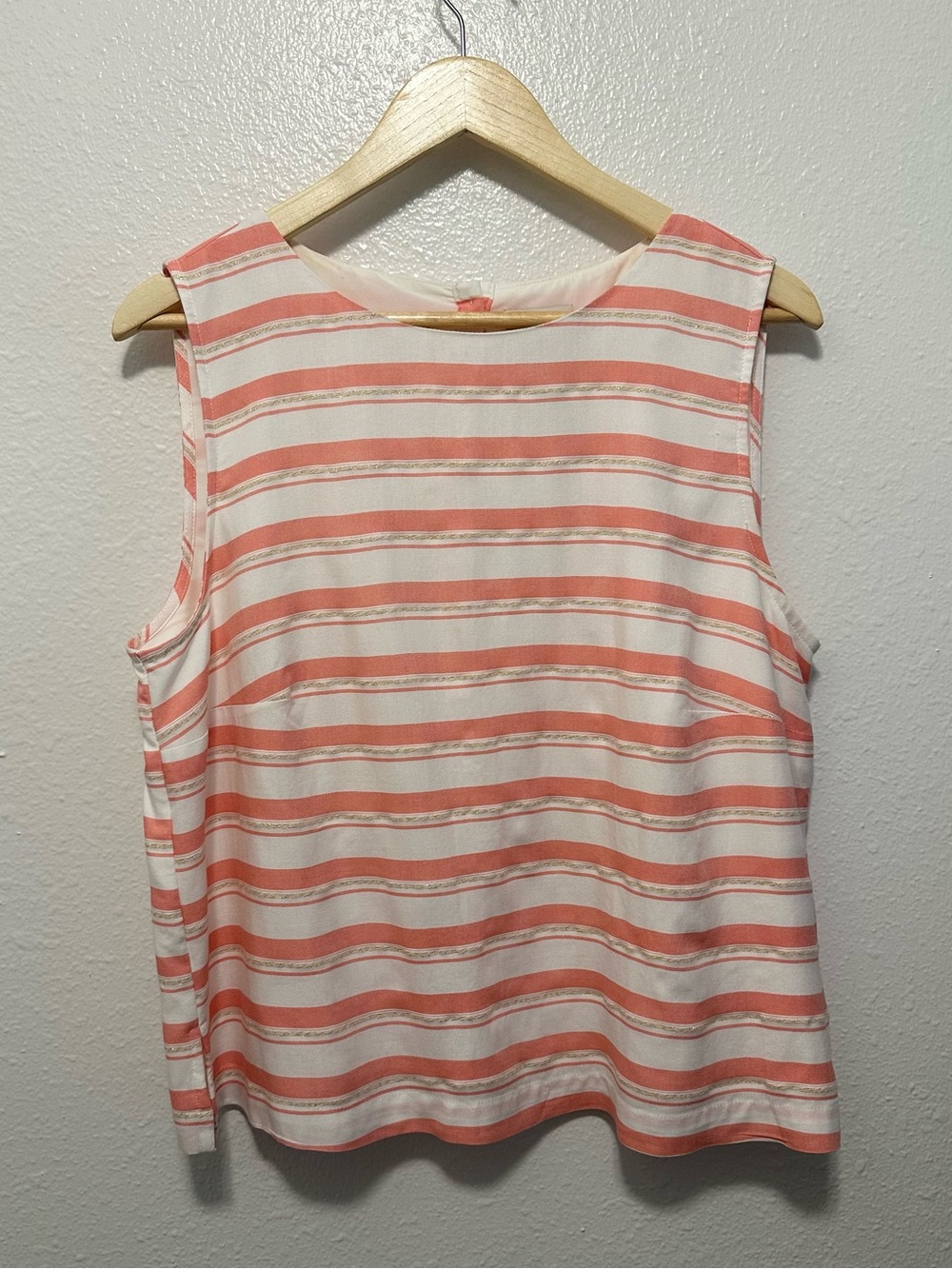 St. John’s Bay Sleeveless Coral Stripe Women’s Top